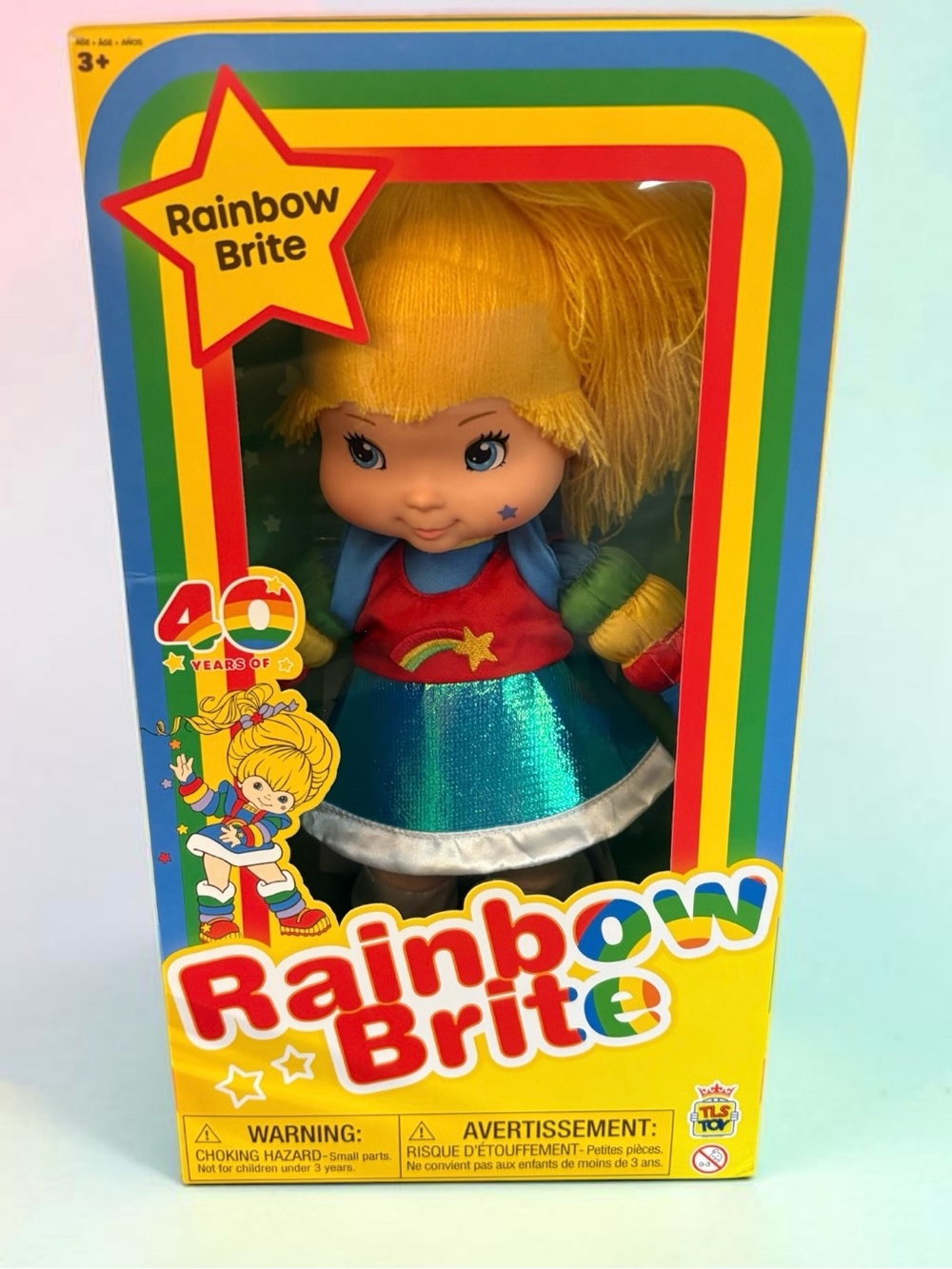 Rainbow Brite Doll by TLS TOYS with Yellow Hair and Blue Dress 40th Anniversary